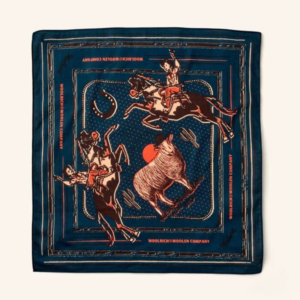 Adult Western Graphic Cotton Bandana - Woolrich x Target Navy